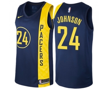 Men's Nike Indiana Pacers #24 Alize Johnson Swingman Navy Blue NBA Jersey - City Edition