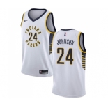 Men's Nike Indiana Pacers #24 Alize Johnson Swingman White NBA Jersey - Association Edition