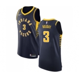 Men's Nike Indiana Pacers #3 Aaron Holiday Authentic Navy Blue NBA Jersey - Icon Edition