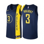 Men's Nike Indiana Pacers #3 Aaron Holiday Swingman Navy Blue NBA Jersey - City Edition