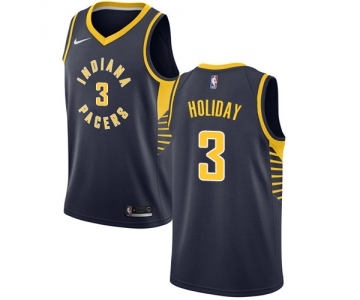 Men's Nike Indiana Pacers #3 Aaron Holiday Swingman Navy Blue NBA Jersey - Icon Edition