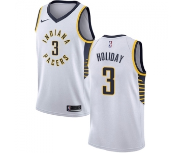 Men's Nike Indiana Pacers #3 Aaron Holiday Swingman White NBA Jersey - Association Edition