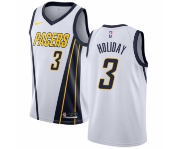 Men's Nike Indiana Pacers #3 Aaron Holiday White Swingman Jersey - Earned Edition