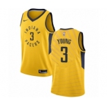 Men's Nike Indiana Pacers #3 Joe Young Swingman Gold NBA Jersey Statement Edition