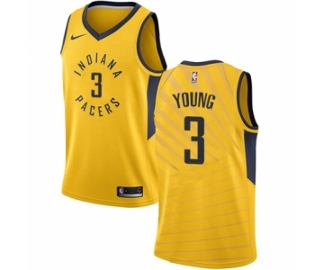 Men's Nike Indiana Pacers #3 Joe Young Swingman Gold NBA Jersey Statement Edition