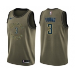 Men's Nike Indiana Pacers #3 Joe Young Swingman Green Salute to Service NBA Jersey