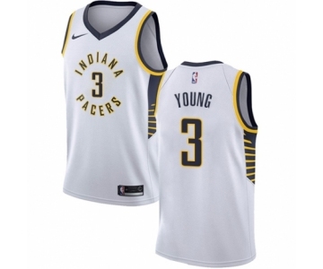 Men's Nike Indiana Pacers #3 Joe Young Swingman White NBA Jersey - Association Edition