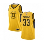 Men's Nike Indiana Pacers #33 Myles Turner Swingman Gold NBA Jersey Statement Edition