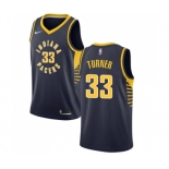 Men's Nike Indiana Pacers #33 Myles Turner Swingman Navy Blue Road NBA Jersey - Icon Edition