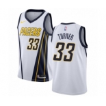 Men's Nike Indiana Pacers #33 Myles Turner White Swingman Jersey - Earned Edition