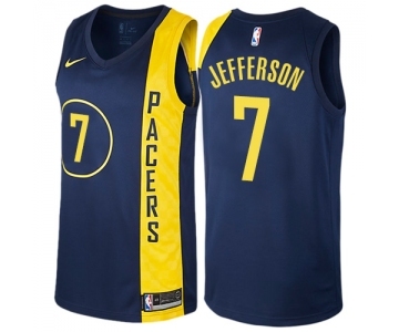 Men's Nike Indiana Pacers #7 Al Jefferson Swingman Navy Blue NBA Jersey - City Edition