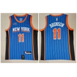 Knicks #11 Jalen Brunson Blue Nike 2023-24 City Edition Swingman Jersey