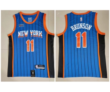 Knicks #11 Jalen Brunson Blue Nike 2023-24 City Edition Swingman Jersey