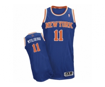 Men Adidas New York Knicks #11 Frank Ntilikina Authentic Royal Blue Road NBA Jersey