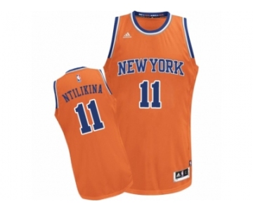 Men Adidas New York Knicks #11 Frank Ntilikina Swingman Orange Alternate NBA Jersey