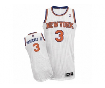 Men Adidas New York Knicks #3 Tim Hardaway Jr. Authentic White Home NBA Jersey