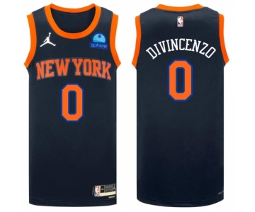 Men Jordan New York Knicks Donte DiVincenzo #0 Nike Edition Swingman Jersey Black