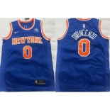 Men New Yok Knicks #0 Donte DiVincenzo Blue Stitched Basketball Jersey