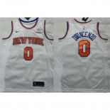 Men New Yok Knicks #0 Donte DiVincenzo White Stitched Basketball Jersey