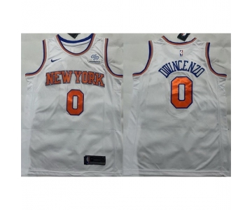 Men New Yok Knicks #0 Donte DiVincenzo White Stitched Basketball Jersey