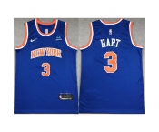 Men New Yok Knicks #3 Josh Hart Blue Stitched Basketball Jersey