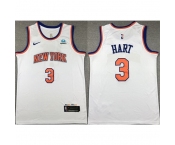 Men New Yok Knicks #3 Josh Hart White Stitched Basketball Jersey