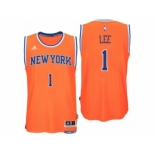 Men New York Knicks #1 Courtney Lee Alternate Orange New Swingman Jersey