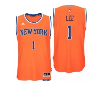 Men New York Knicks #1 Courtney Lee Alternate Orange New Swingman Jersey