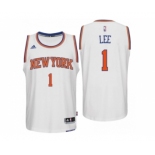 Men New York Knicks #1 Courtney Lee Home White New Swingman Jersey