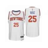 Men New York Knicks #25 Derrick Rose New Swingman Home White Jersey