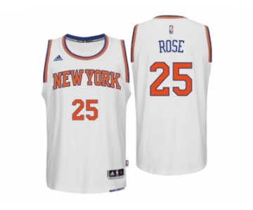 Men New York Knicks #25 Derrick Rose New Swingman Home White Jersey