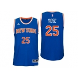 Men New York Knicks #25 Derrick Rose New Swingman Road Blue Jersey