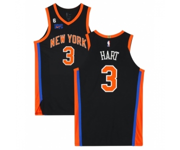 Men New York Knicks Josh Hart #3 Black Stitched Home NBA Jersey