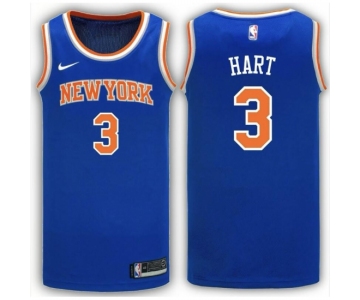 Men New York Knicks Josh Hart #3 Blue Stitched Home NBA Jersey