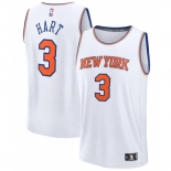 Men New York Knicks Josh Hart #3 White Stitched Home NBA Jersey