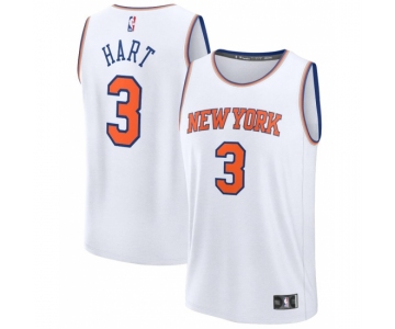 Men New York Knicks Josh Hart #3 White Stitched Home NBA Jersey