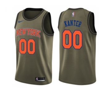 Men Nike New York Knicks #0 Enes Kanter Green Salute to Service NBA Swingman Jersey