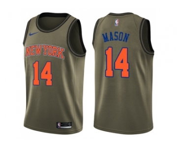 Men Nike New York Knicks #14 Anthony Mason Green Salute to Service NBA Swingman Jersey