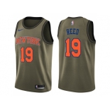 Men Nike New York Knicks #19 Willis Reed Green Salute to Service NBA Swingman Jersey