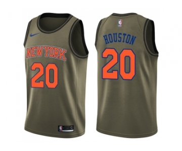 Men Nike New York Knicks #20 Allan Houston Green Salute to Service NBA Swingman Jersey