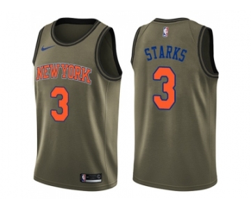 Men Nike New York Knicks #3 John Starks Green Salute to Service NBA Swingman Jersey