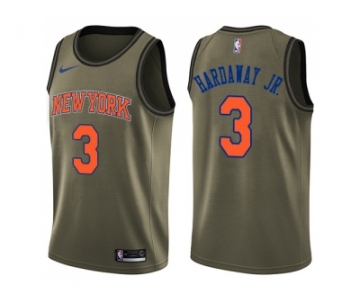 Men Nike New York Knicks #3 Tim Hardaway Jr. Green Salute to Service NBA Swingman Jersey