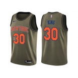 Men Nike New York Knicks #30 Bernard King Green Salute to Service NBA Swingman Jersey