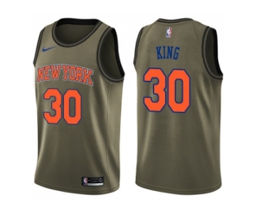 Men Nike New York Knicks #30 Bernard King Green Salute to Service NBA Swingman Jersey