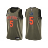 Men Nike New York Knicks #5 Courtney Lee Green Salute to Service NBA Swingman Jersey