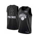 Men Nike New York Knicks #6 Kristaps Porzingis Black NBA Jordan Swingman 2018 All-Star Game Jersey