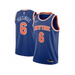 Men Nike New York Knicks #6 Kristaps Porzingis Blue Stitched NBA Swingman Jersey