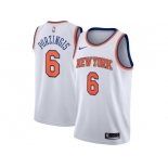 Men Nike New York Knicks #6 Kristaps Porzingis White NBA Swingman Association Edition Jersey