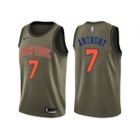 Men Nike New York Knicks #7 Carmelo Anthony Green Salute to Service NBA Swingman Jersey