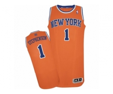 Men's Adidas New York Knicks #1 Lance Stephenson Authentic Orange Alternate NBA Jersey